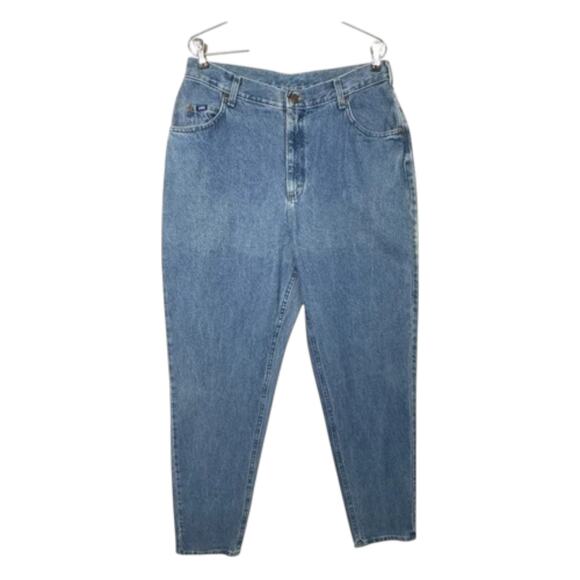 VTG 90s High Rise Mom Jeans Lee 16 Long Relaxed 32x35* Stonewash Retro Deadstock - Picture 9 of 16